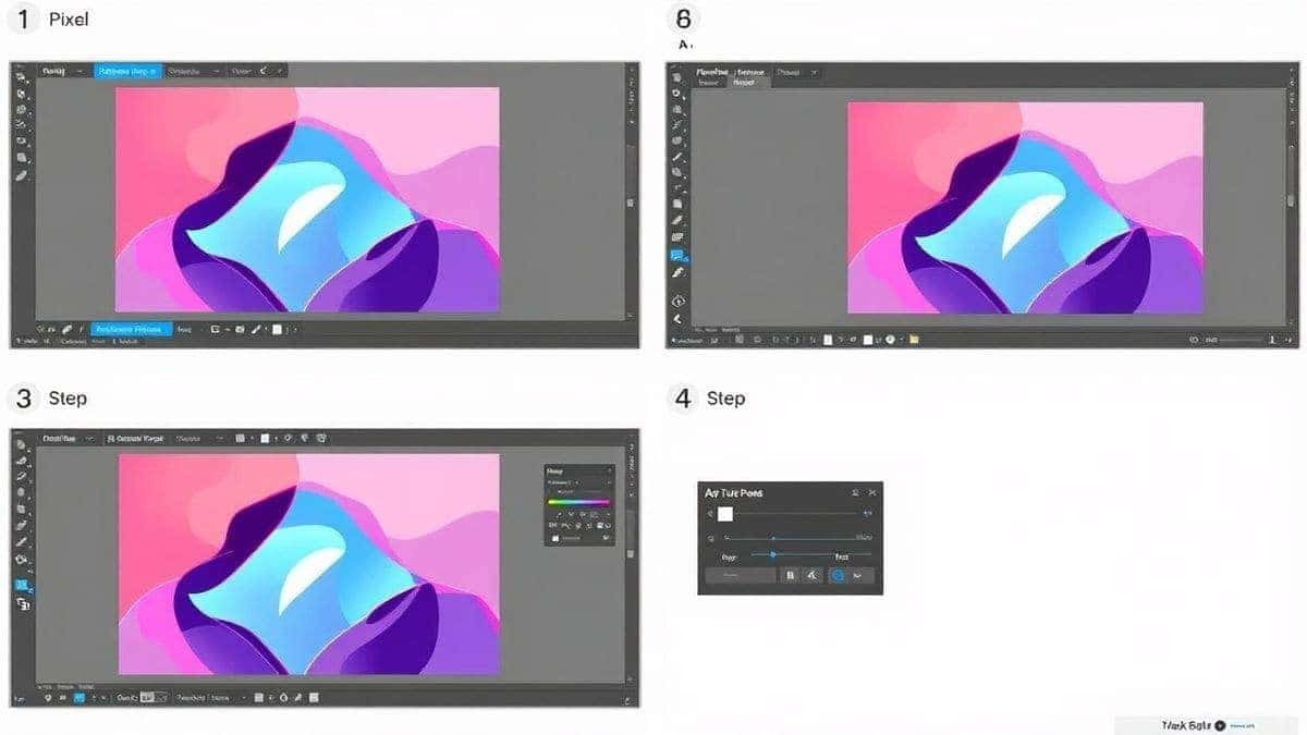 step by step workflow of ai pixel video generation showing prompt input processing and download stages modern flat design interface