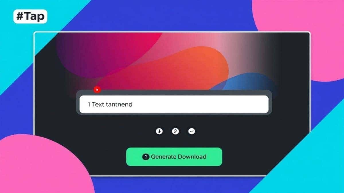 step by step guide showing text prompt input field generate button and download screen on ai video maker platform