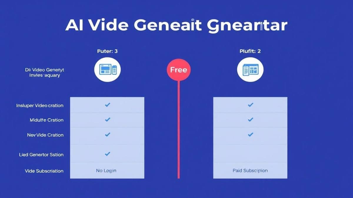 professional comparison chart infographic showing zoom in video effect versus other ai video generators, modern design, clean lines