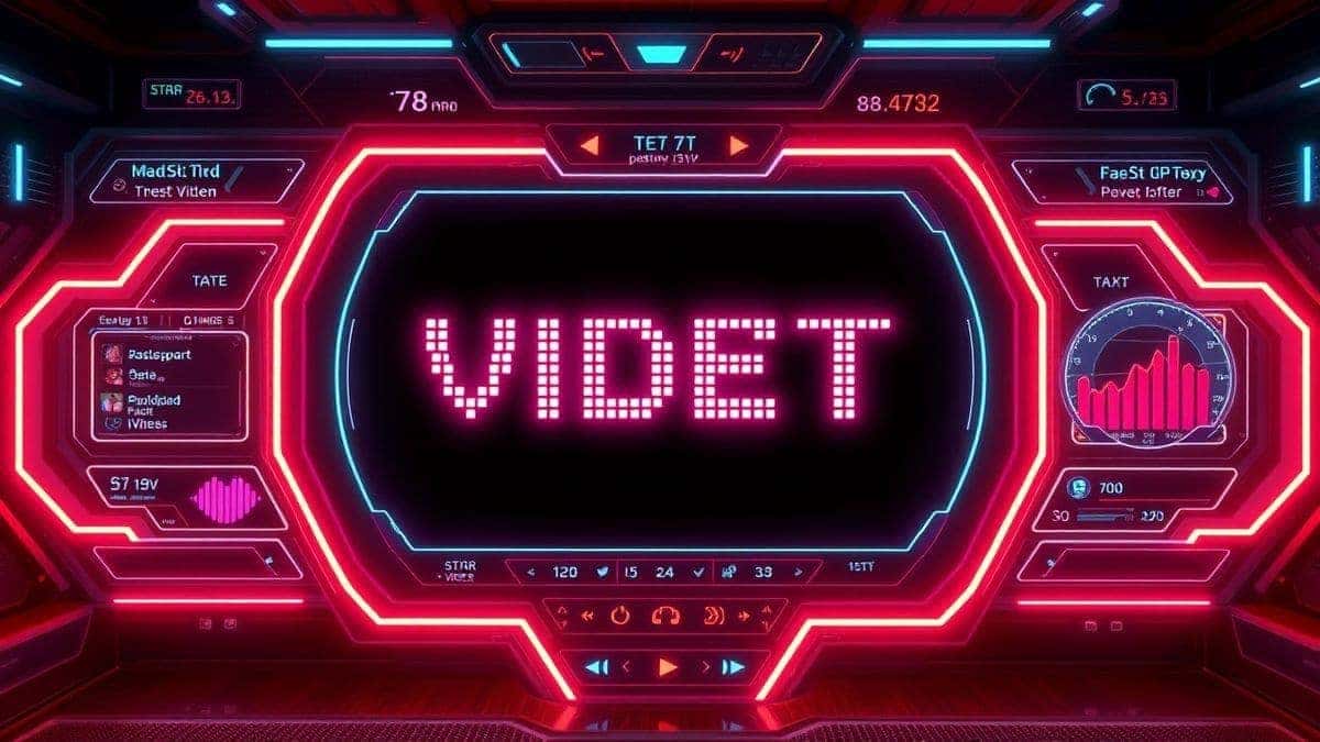 futuristic ai pixel video generator interface showing text to video conversion, retro pixel art style, modern dashboard with neon lighting, ultra detailed, 4k