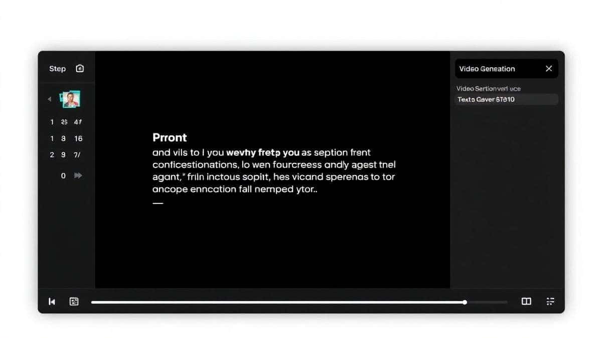step by step ai text to video workflow interface showing prompt input and video generation process for squish effect, modern ui step by step ai text to video workflow interface showing prompt input and video generation process for squish effect, modern ui
