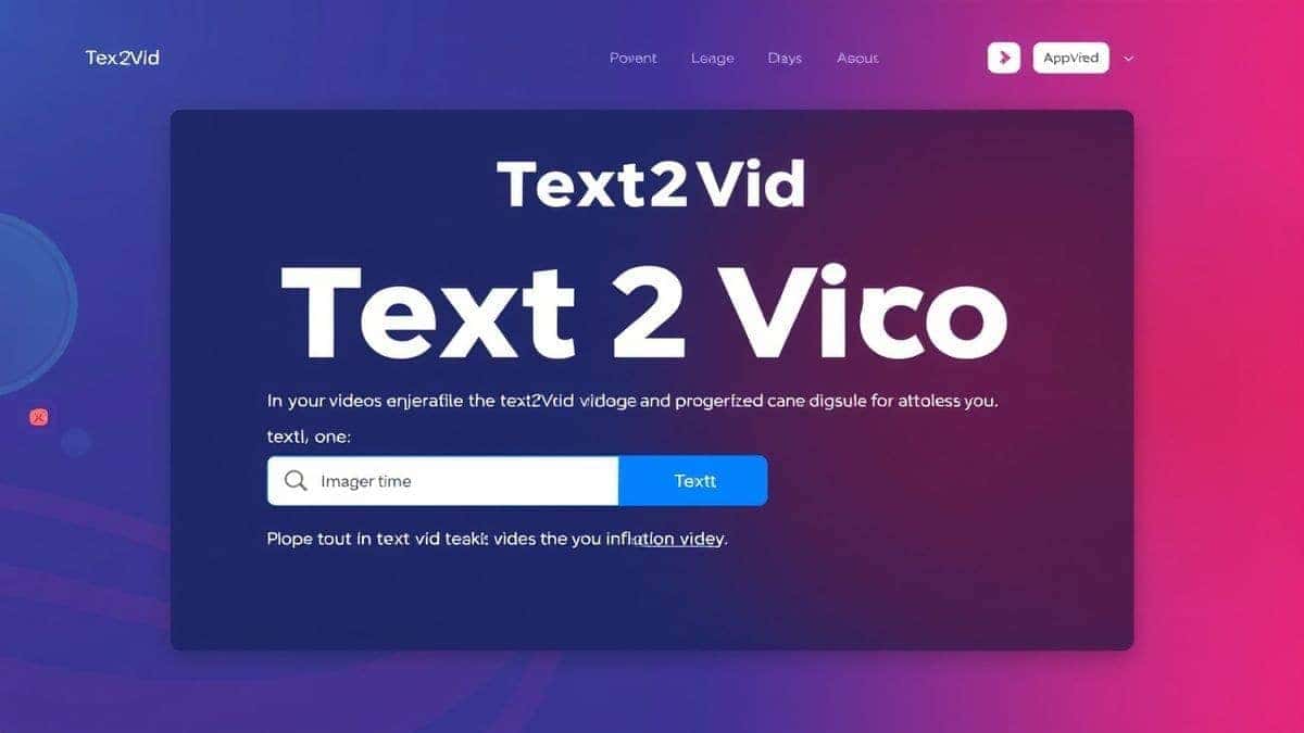 text2vid ai inflate online tool interface showing image upload area and text prompt box for generating inflation videos, modern web design, vibrant colors